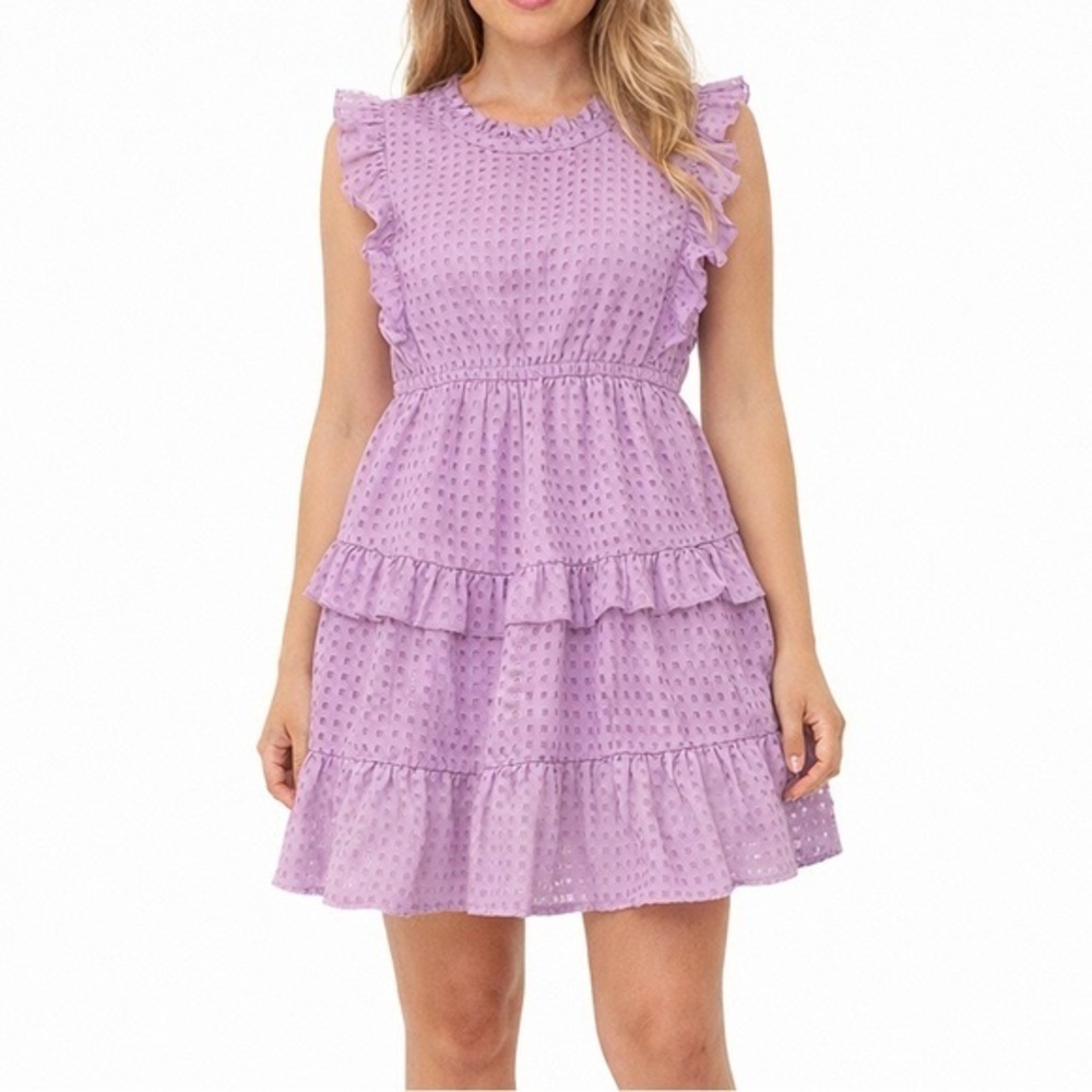Jodifl Medium Purple Ruffled Midi dress